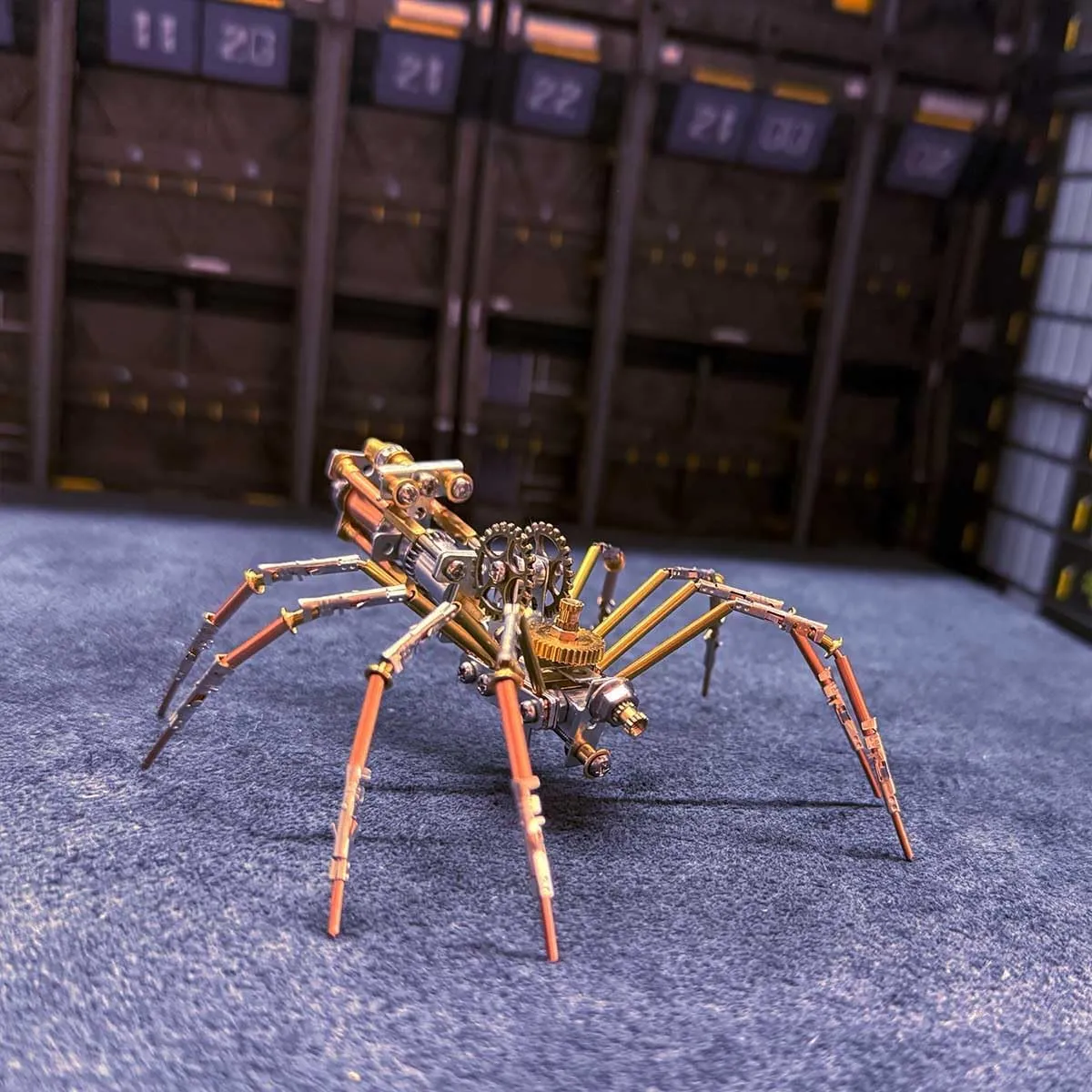 3D Metal Mechanical Spider Assembly Model Kit, Steampunk Inspired DIY Engineering Model, Gift for Her or Him,Version B, 137 Pieces
