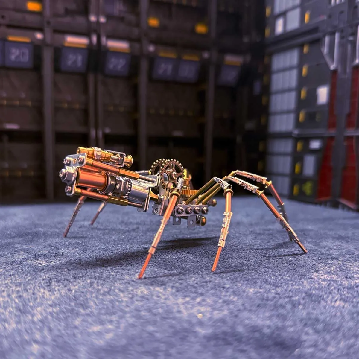 3D Metal Mechanical Spider Assembly Model Kit, Steampunk Inspired DIY Engineering Model, Gift for Her or Him,Version B, 137 Pieces