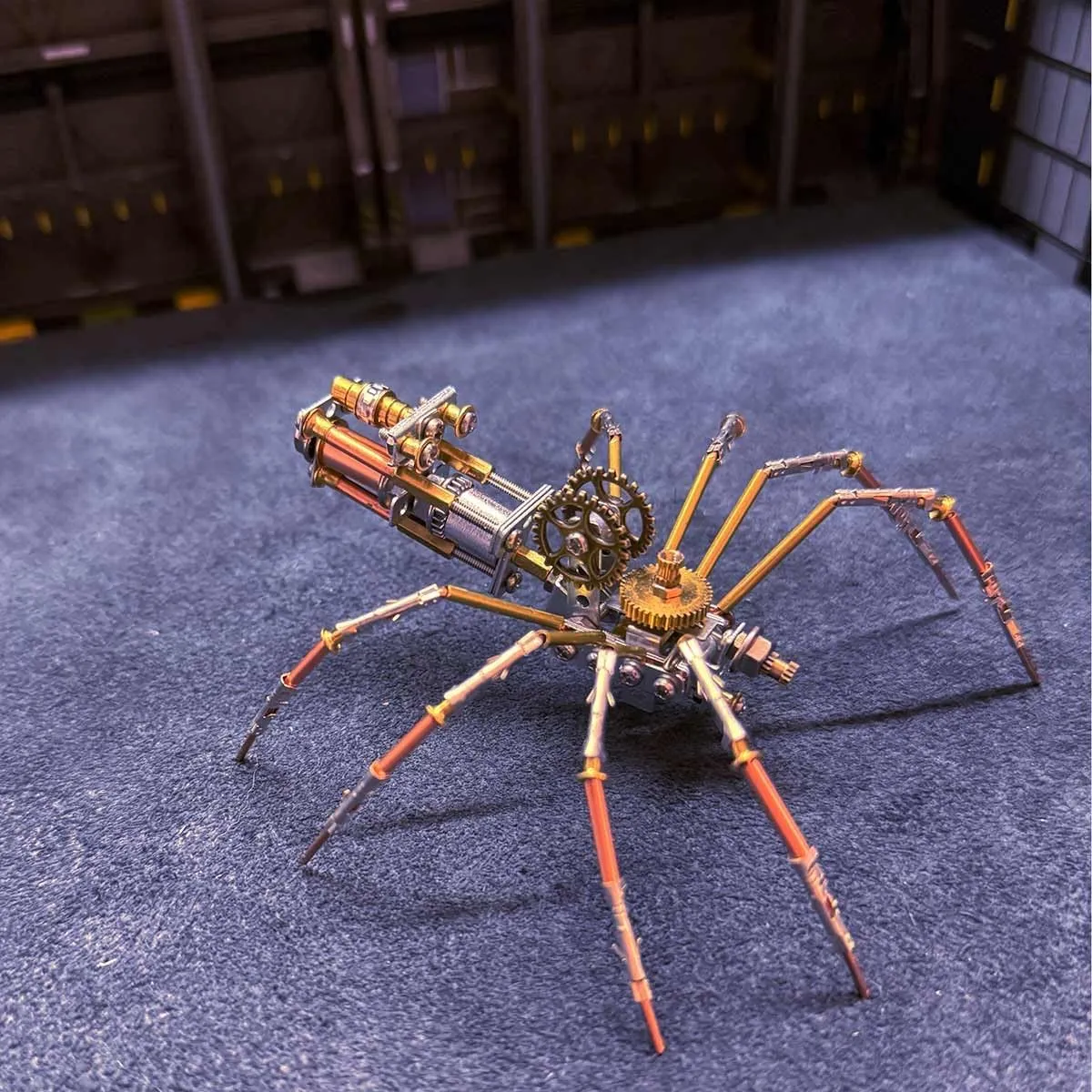 3D Metal Mechanical Spider Assembly Model Kit, Steampunk Inspired DIY Engineering Model, Gift for Her or Him,Version B, 137 Pieces