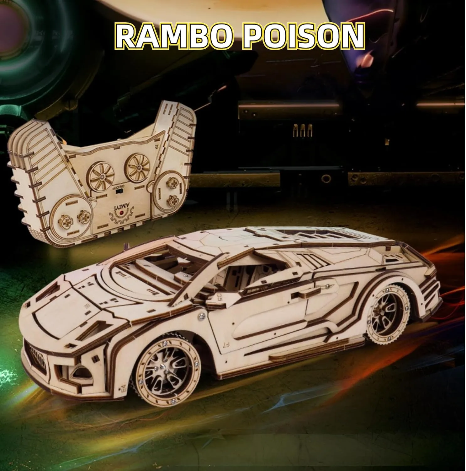 3D Wooden Puzzles for Adults, 3D Wooden Sports Car Puzzle Model Car Building Kits Unique Gift for Kids, Friends (Sports Car)