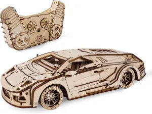 3D Wooden Puzzles for Adults, 3D Wooden Sports Car Puzzle Model Car Building Kits Unique Gift for Kids, Friends (Sports Car)