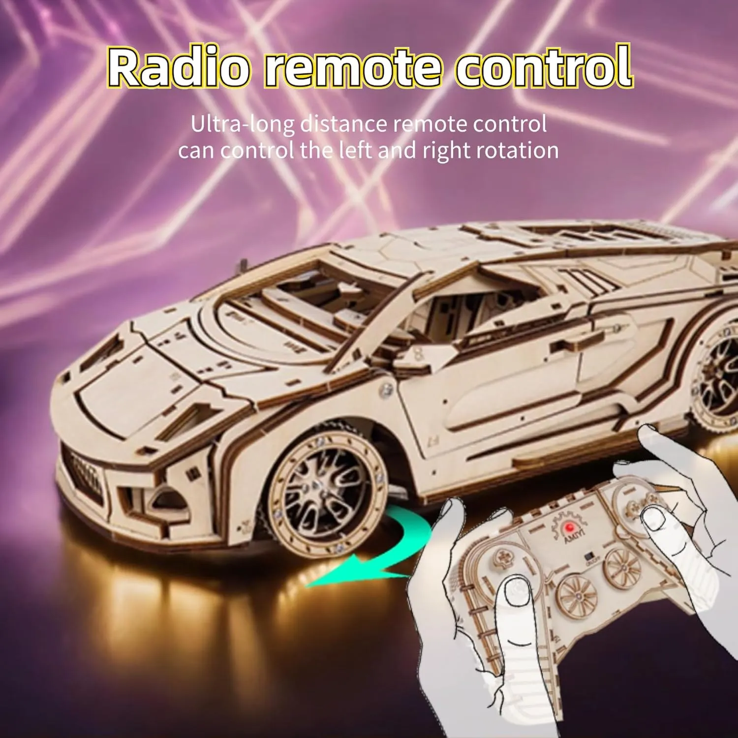3D Wooden Puzzles for Adults, 3D Wooden Sports Car Puzzle Model Car Building Kits Unique Gift for Kids, Friends (Sports Car)