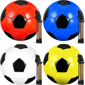 4 Pack Operation Christmas Soccer Ball Size 5, Deflated Training Ball with Pump Needles,Classic Soccer Ball Bulk Gift for Adults Christian Charity Donation Soccer Practice Supplies