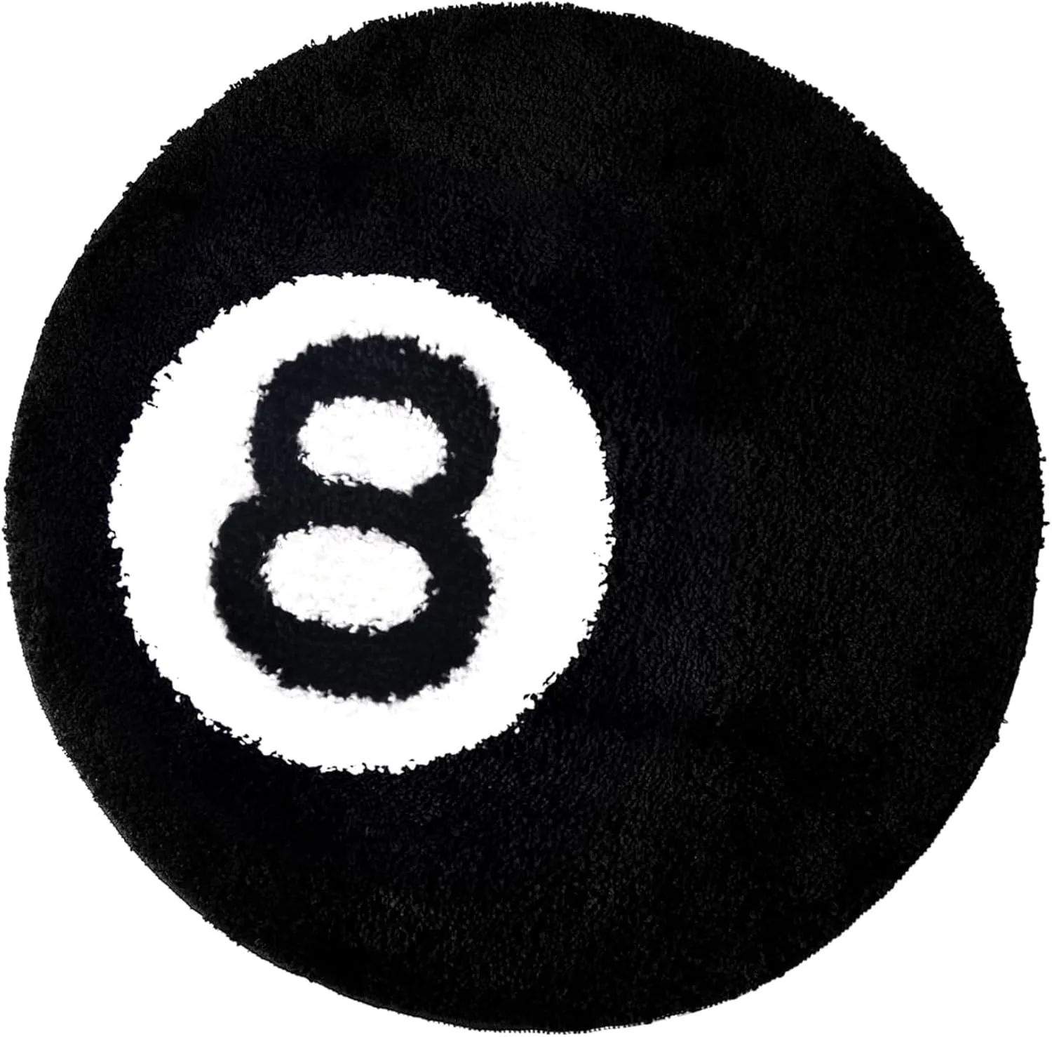 40-inch 8-Ball Magic Round Carpet, Hypebeast Trendy Living Room Carpet, 8-Ball Billiards Theme Soft and Thick Bedroom Carpet | Stussy-Style Party