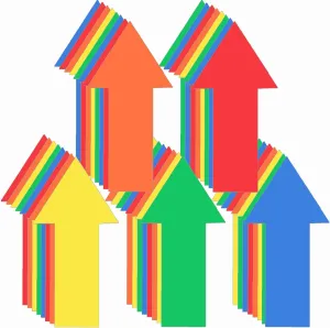40 Pieces 8 Inch Arrow Sticker,Removable Adhesive Directional Sign Floor Decal Waterproof Arrow Marking Safe Road Instructions Sticker(Dark Blue, Green, Red, Orange, Yellow)