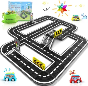 44pcs Magnetic Tiles Road, City Construction Toys for 3 Year Old Boys Girls, Kids Toys Montessori Toys for Toddler, STEM Learning Gifts