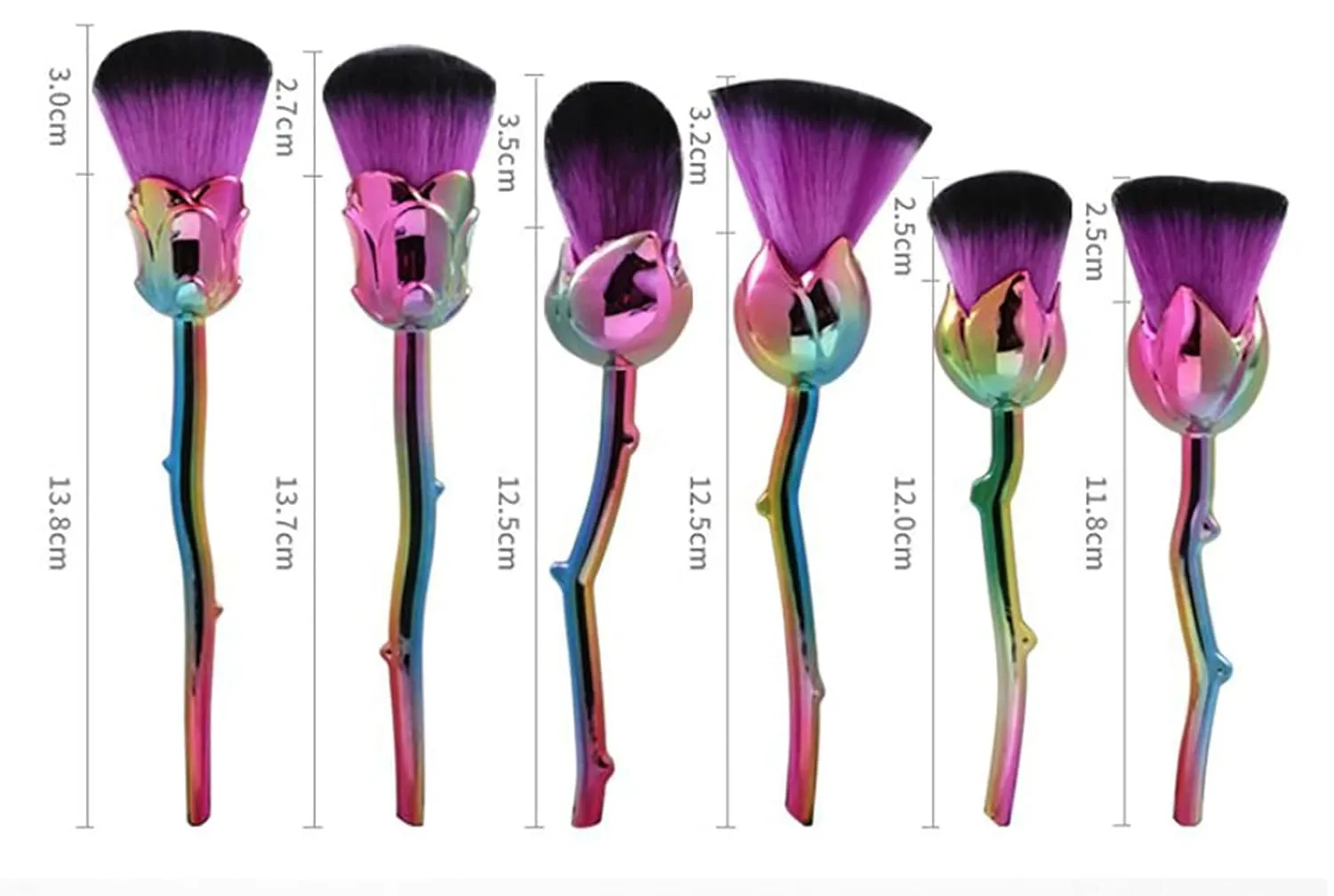 4color Soft Make Up Brushes Set,6pcs Rose Flower Foundation Brush,Super Large Face Powder Blush Brush for Powder Cosmetic ( Color : Green )