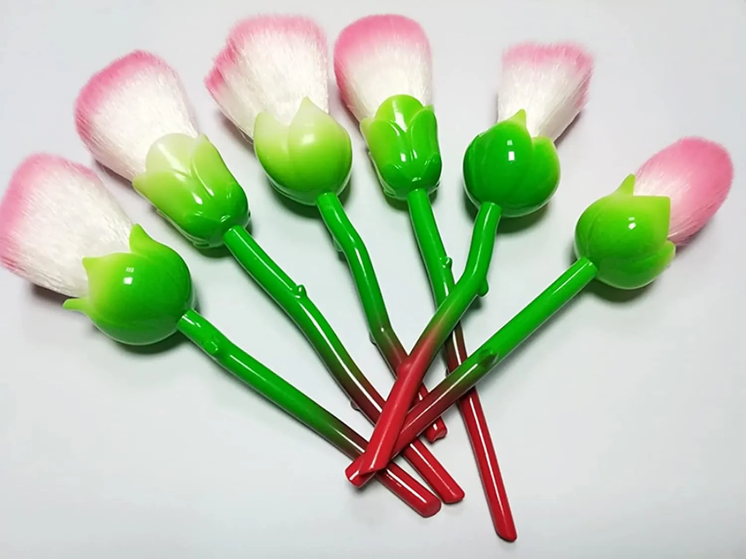 4color Soft Make Up Brushes Set,6pcs Rose Flower Foundation Brush,Super Large Face Powder Blush Brush for Powder Cosmetic ( Color : Green )