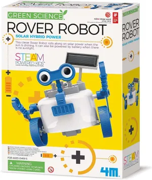 4M: Green Science: Rover Robot - DIY Robotics Assembly Kit, Solar & Battery Hybrid Power Rolling, STEM Building, Physics Toy Activity Set, Kids Age 5 