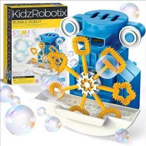 4M KidzRobotix - Bubbles Robot - Build an Automatic Bubble Machine Gun Robot, Inspire STEM Learning, Boost Creativity, and Enjoy Hands-On Fun with This DIY Kit for Kids Aged 8 and Up