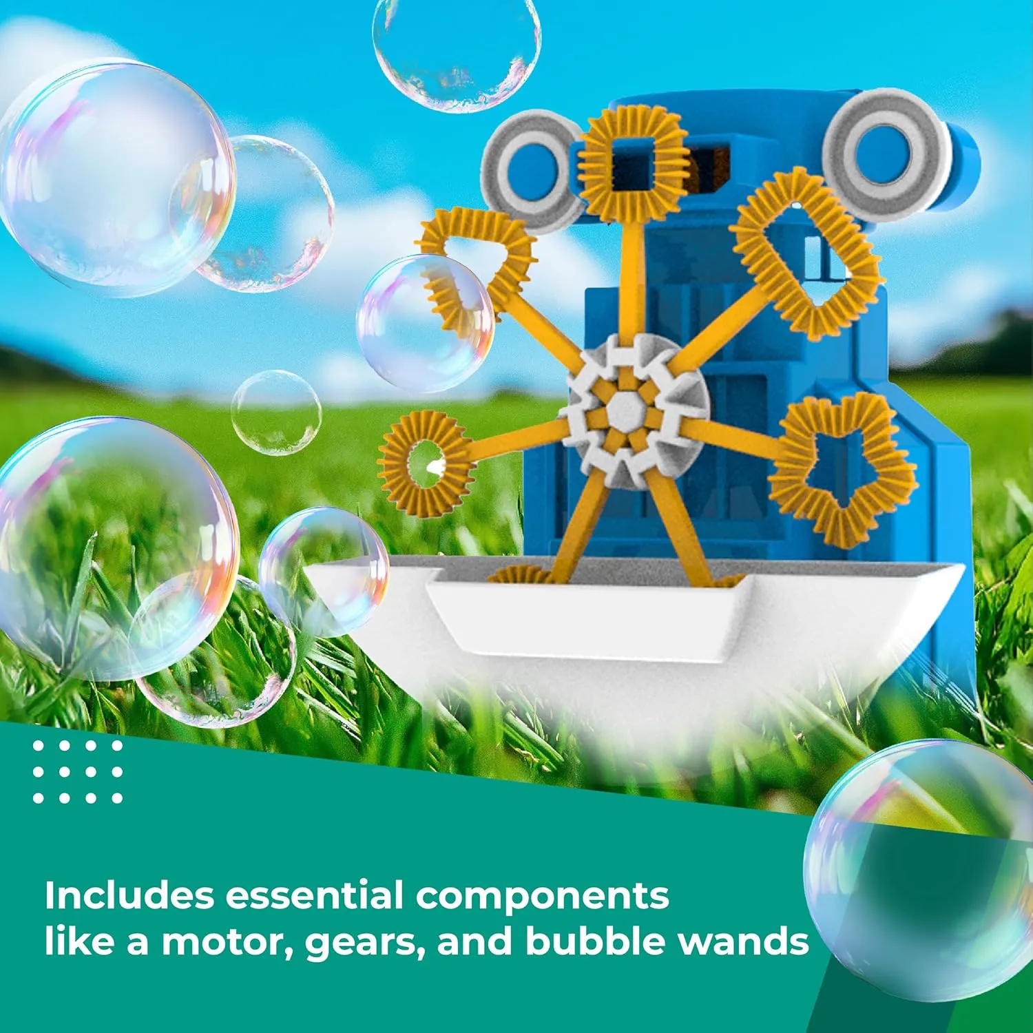4M KidzRobotix - Bubbles Robot - Build an Automatic Bubble Machine Gun Robot, Inspire STEM Learning, Boost Creativity, and Enjoy Hands-On Fun with This DIY Kit for Kids Aged 8 and Up