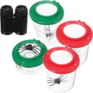 4pcs Insect Viewer Magnifying Cup 1pcs Black Telescopes Collection Jar Insect Observation Set