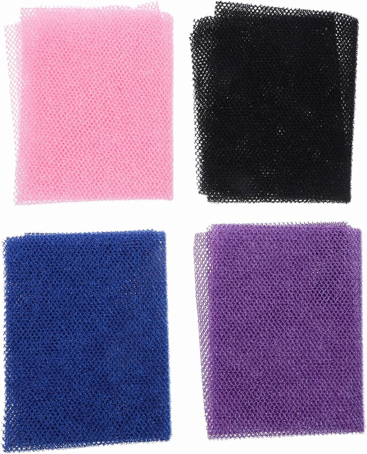 4pcs Long Body Scrubbers Convenient Exfoliating Back Washcloths for Shower Cleansing Accessory for All Ages Machine Washable African Bath Net