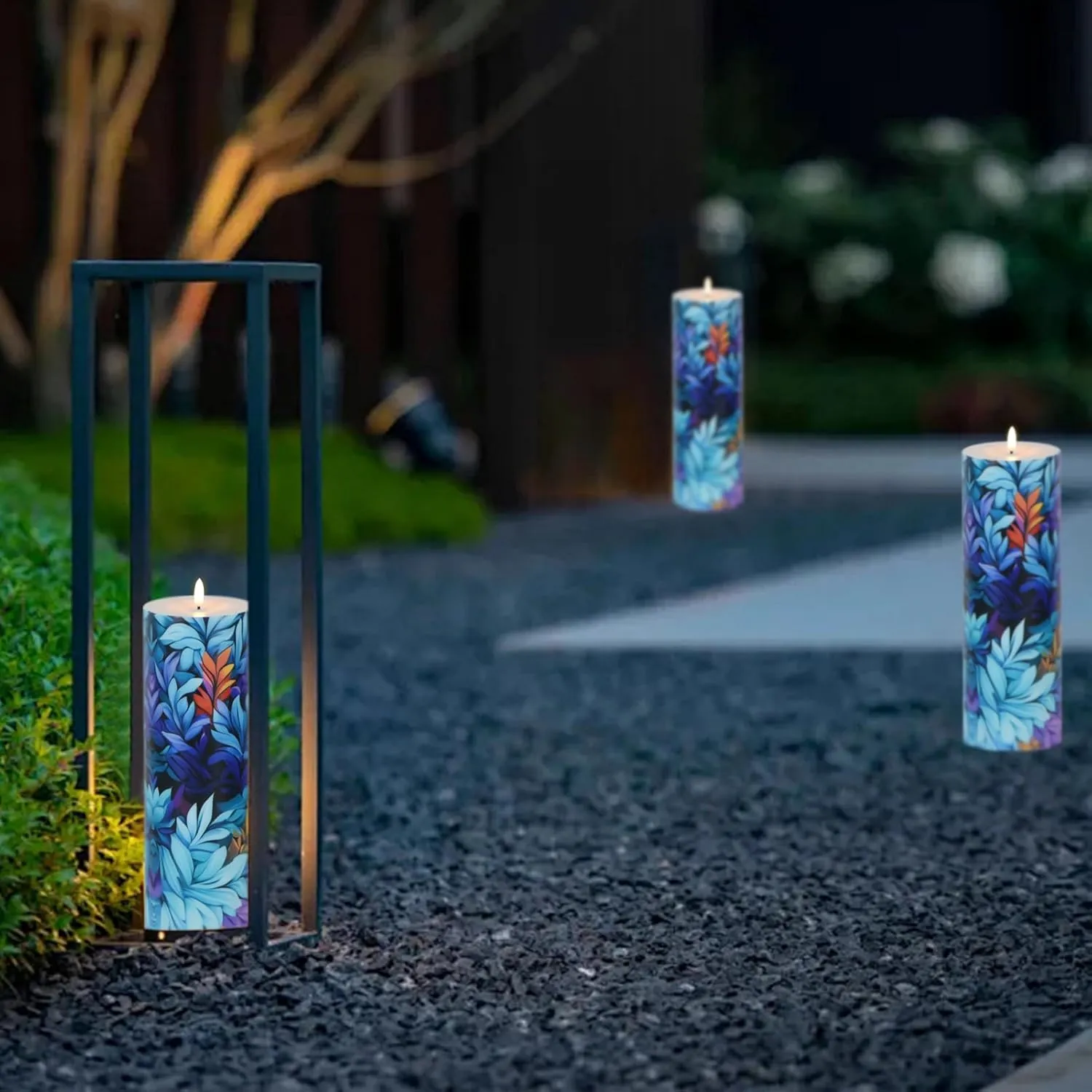 4" x 12" Large Waterproof Outdoor Flameless Pillar Candles with Remote Timer, Battery Operated Flickering Plastic LED Pillar Candles for Outdoor Larterns, Porch, Long Lasting, Pack of 1