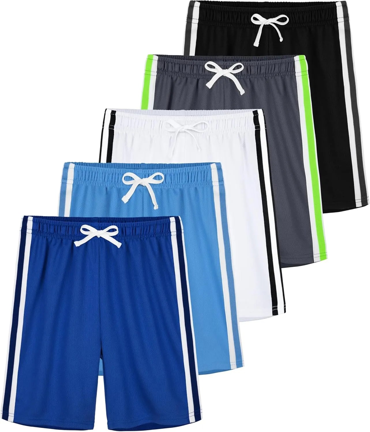 5 Pack Boys Shorts Boys Athletic Basketball Mesh Kids Soccer Gym Shorts Clothes Quick Dry Active Sports Shorts