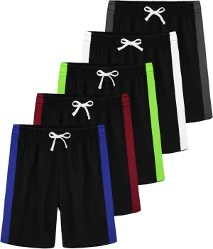 5 Pack Boys Shorts Boys Athletic Basketball Mesh Kids Soccer Gym Shorts Clothes Quick Dry Active Sports Shorts