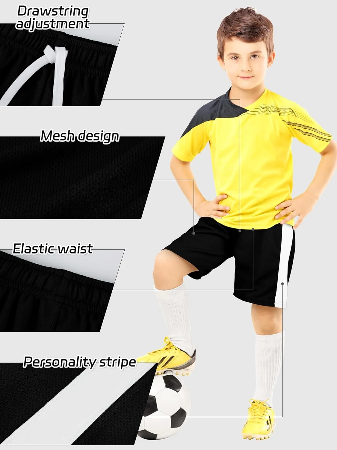 5 Pack Boys Shorts Boys Athletic Basketball Mesh Kids Soccer Gym Shorts Clothes Quick Dry Active Sports Shorts
