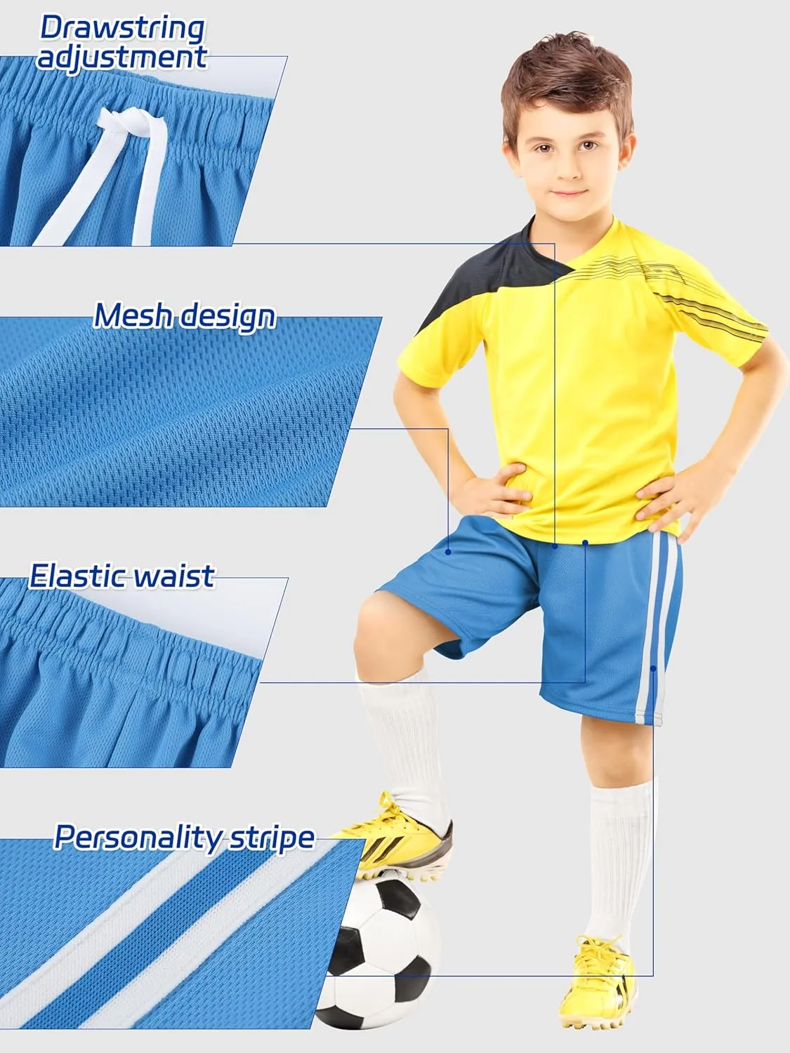 5 Pack Boys Shorts Boys Athletic Basketball Mesh Kids Soccer Gym Shorts Clothes Quick Dry Active Sports Shorts
