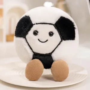 5.5 inch Stuffed Sports Balls Toy, Mini with Feet Creative Football Doll Fun Cute Plush Doll Toy,Plush Stuffed Spherical Soft Toys Sports Throw PillowCushion,Kids Toys Gift (Soccer)