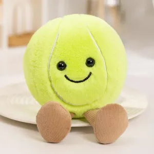 5.5 inch Stuffed Sports Balls Toy, Mini with Feet Creative Football Doll Fun Cute Plush Doll Toy,Plush Stuffed Spherical Soft Toys Sports Throw PillowCushion,Kids Toys Gift (Tennis)