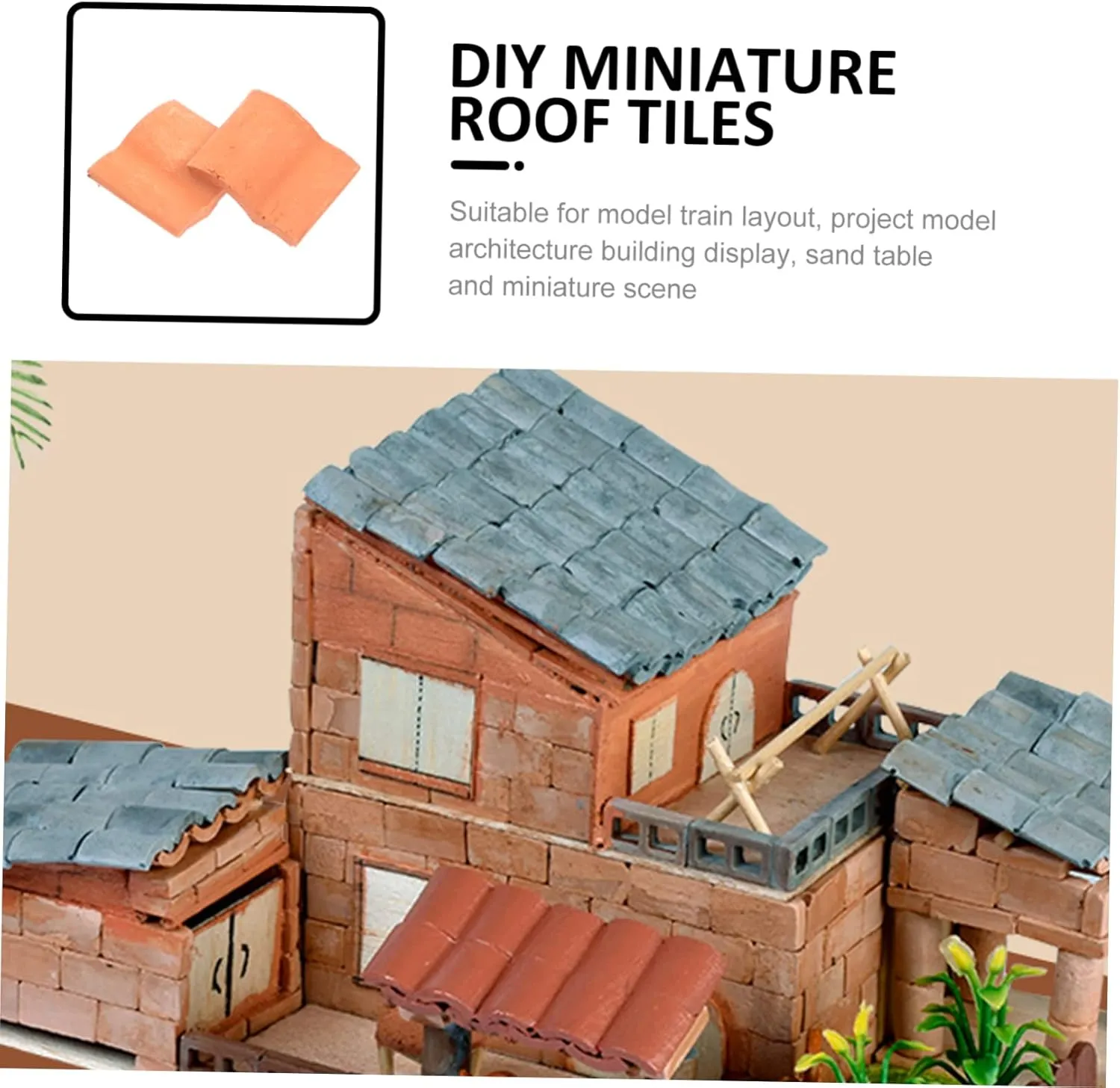 5sets Miniature Roof Tiles for DIY Layout Train Set Miniature Garden Architectural Building 50pcs*5