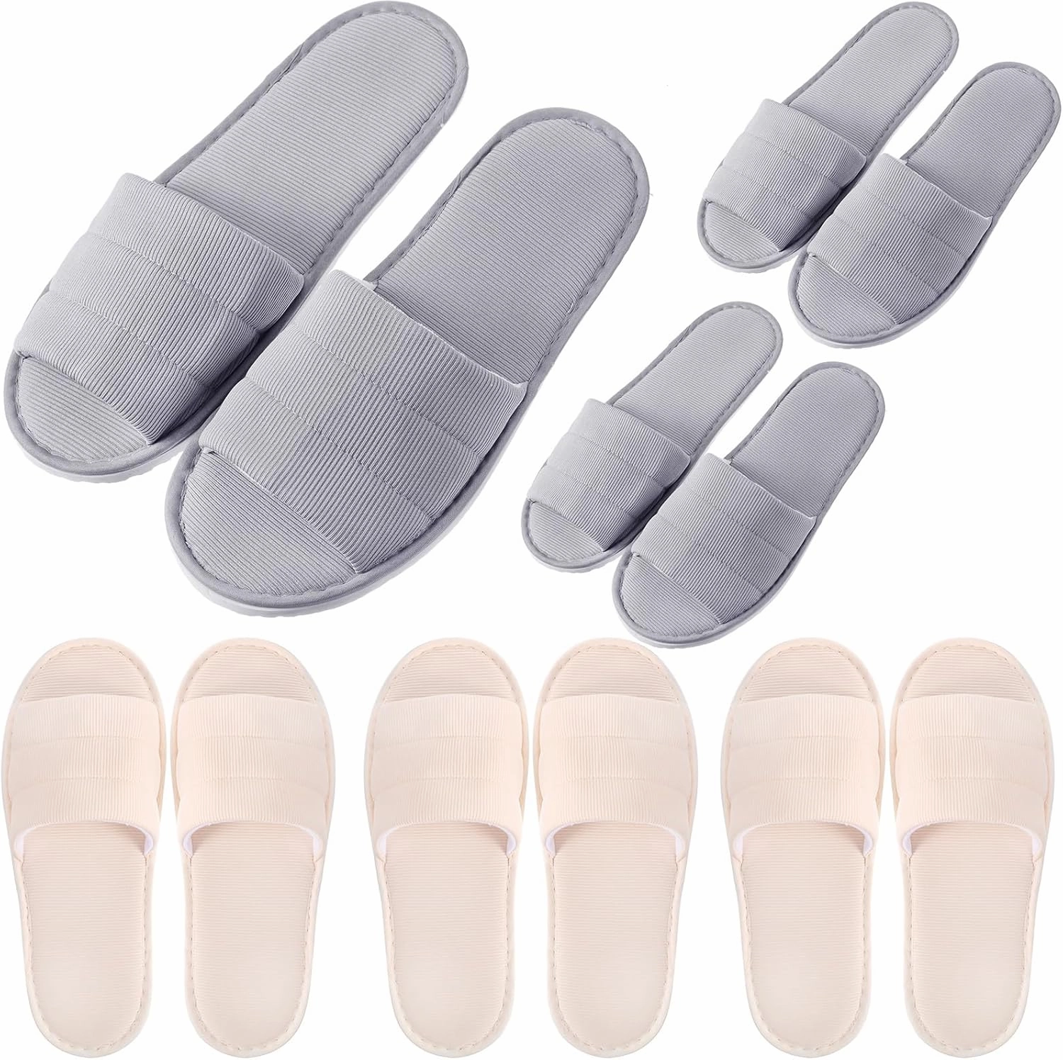 6 Pairs Disposable Slippers Bulk for Guests Comfortable House Spa Hotel Indoor Travel Slippers Women Men