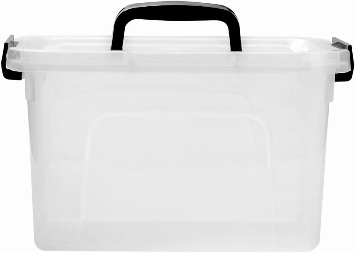 6 Quart Clear Storage Latch Box/Bins, 6-Pack Plastic Container with Latches and Lid