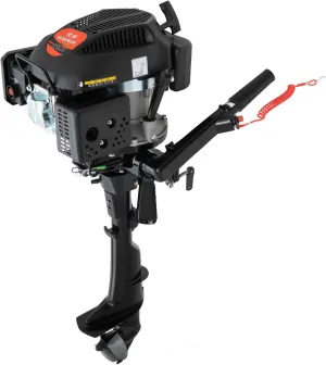 6HP 4 Stroke Gas Outboard Motor, 140CC Fishing Boat Trolling Engine Air Cooling System Heavy Duty Gas Powered Boat Engine for Fishing Boats,Dinghies Inflatable Boats