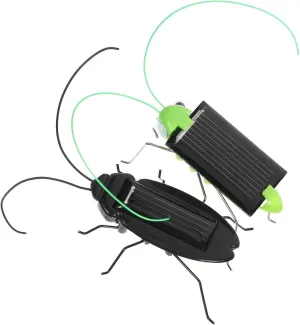 6PCS Solar Powered Bugs Toys Lifelike Solar Crickets Grasshopper Insect Toys for Boys Girls - Fake Roaches Moving Solar Toys Simulation School Science Educational Toys