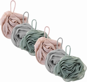 6pcs Exfoliating Bath Flower Loofahs Soft Mesh Body Scrubbers for Shower for Daily Use Portable and Elegant Design