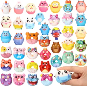 72 Pack Slow Rising Soft Animal Donut Squeeze Stress Ball Mini Stress Relief Toys Bulk Anxiety Sensory Stress Toys for Classroom Prizes Goodie Bag