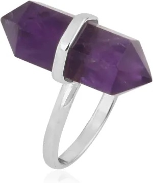 7x20 mm Amethyst Ring For Women Gemstone Jewelry