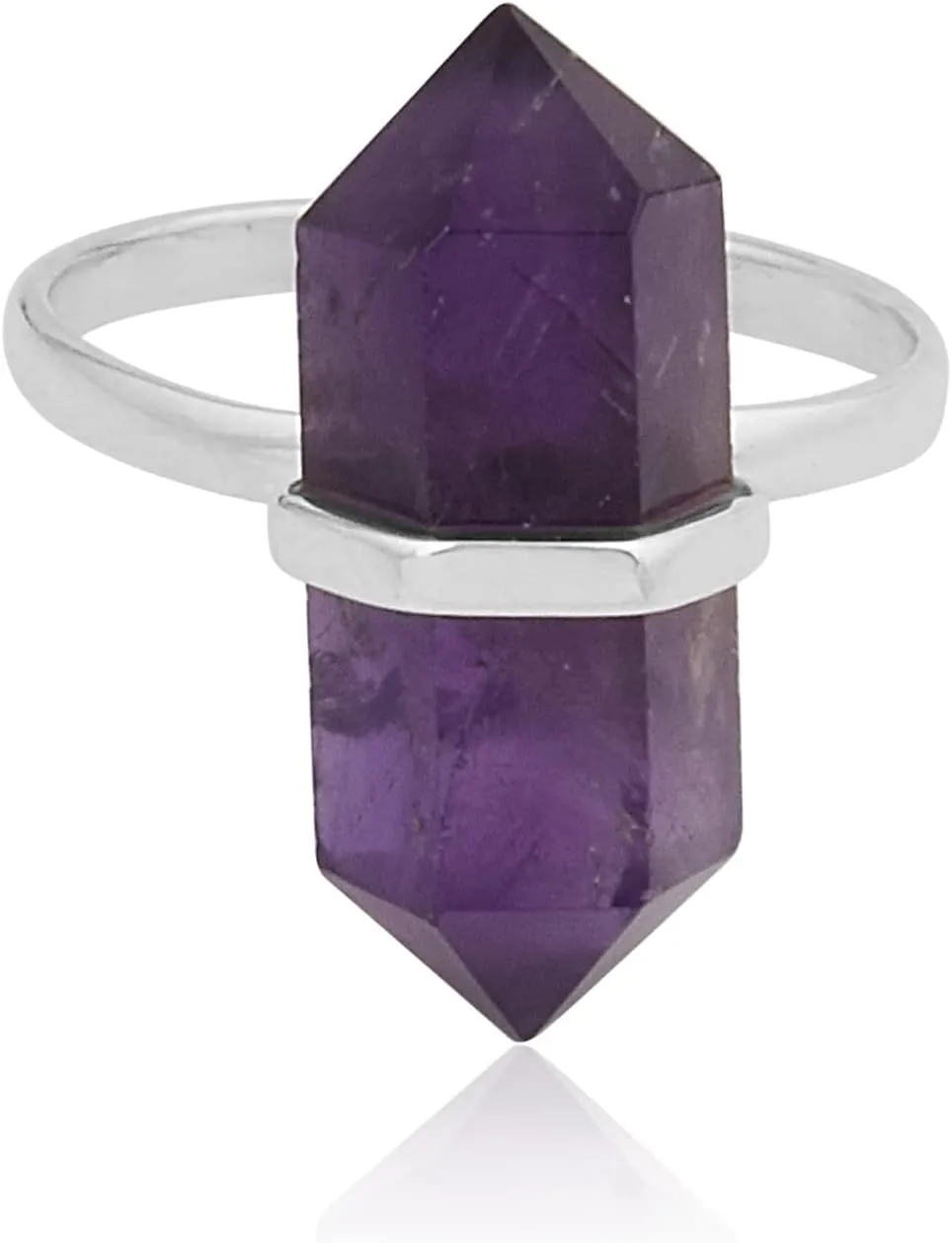 7x20 mm Amethyst Ring For Women Gemstone Jewelry