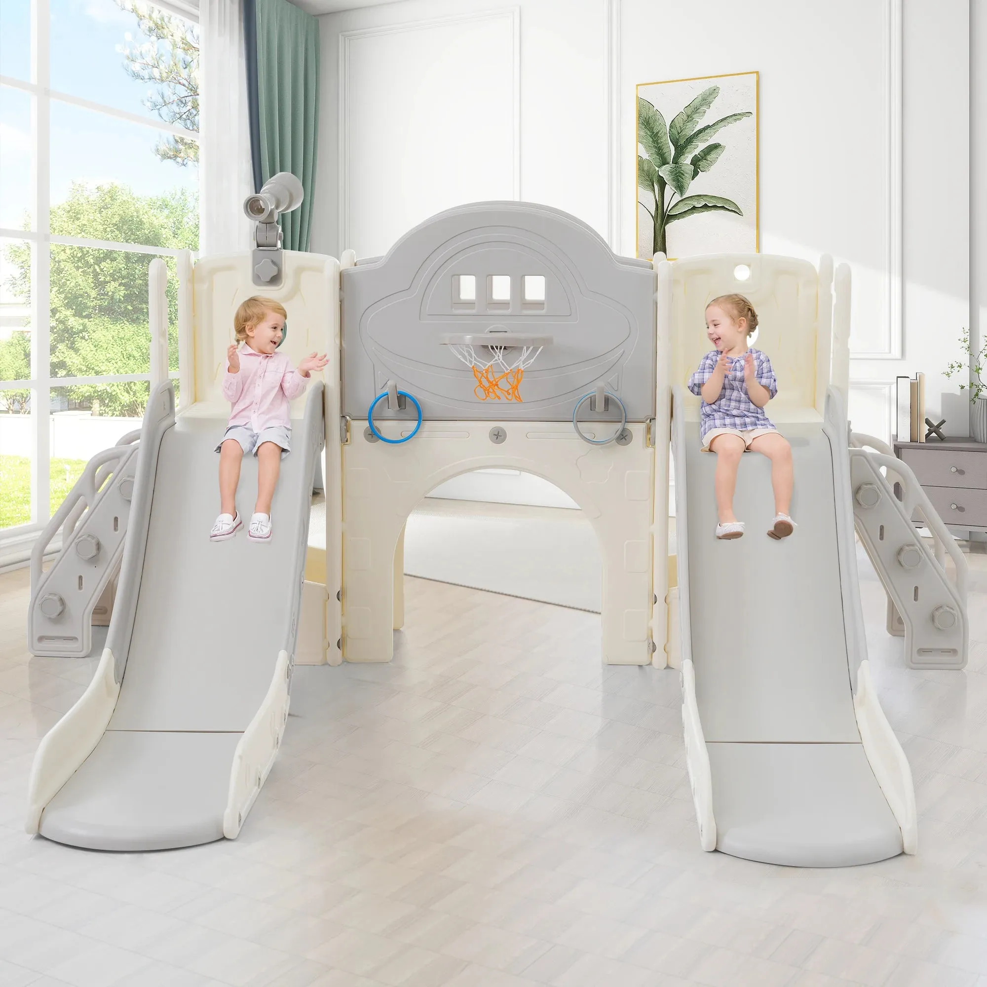 8-in-1 Kids Climbing Slide & Activity Set