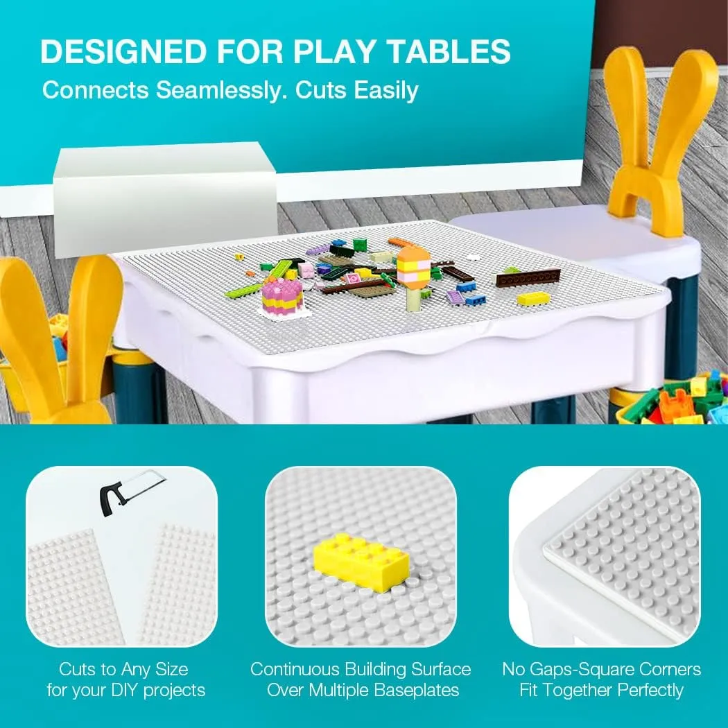 8 Pack Classic Baseplates 10" x 10" Sturdiness Building Platforms -100% Compatible with All Major Brands Building Bricks, Suitable for Kids and Adults as a Gift -White