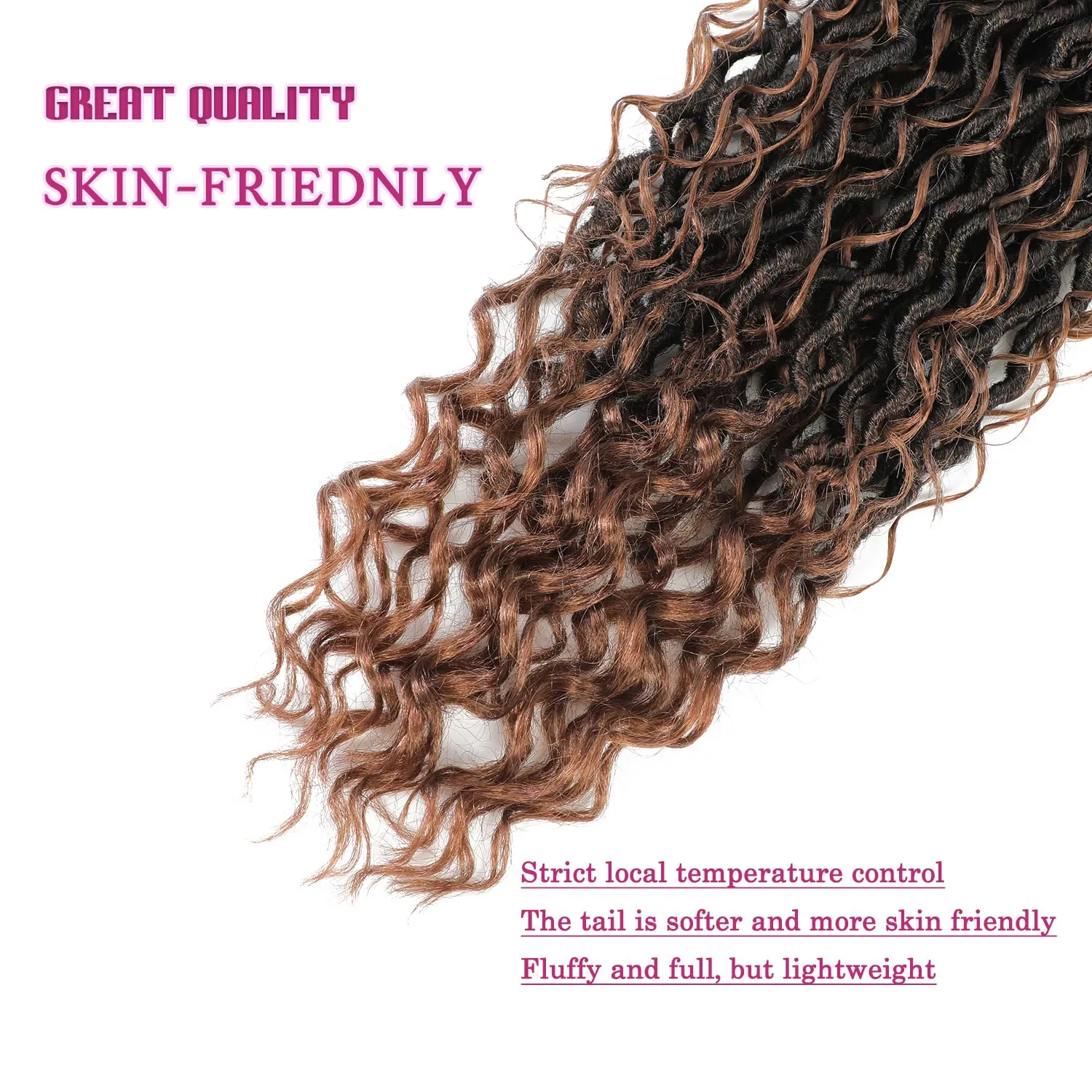 8 Packs Goddess Faux Locs Crochet Hair for Black Women, Long Goddess Locs Crochet Hair, Boho Style Locs, River Hair with Curly Ends (22Inch, T30#, 8Packs)
