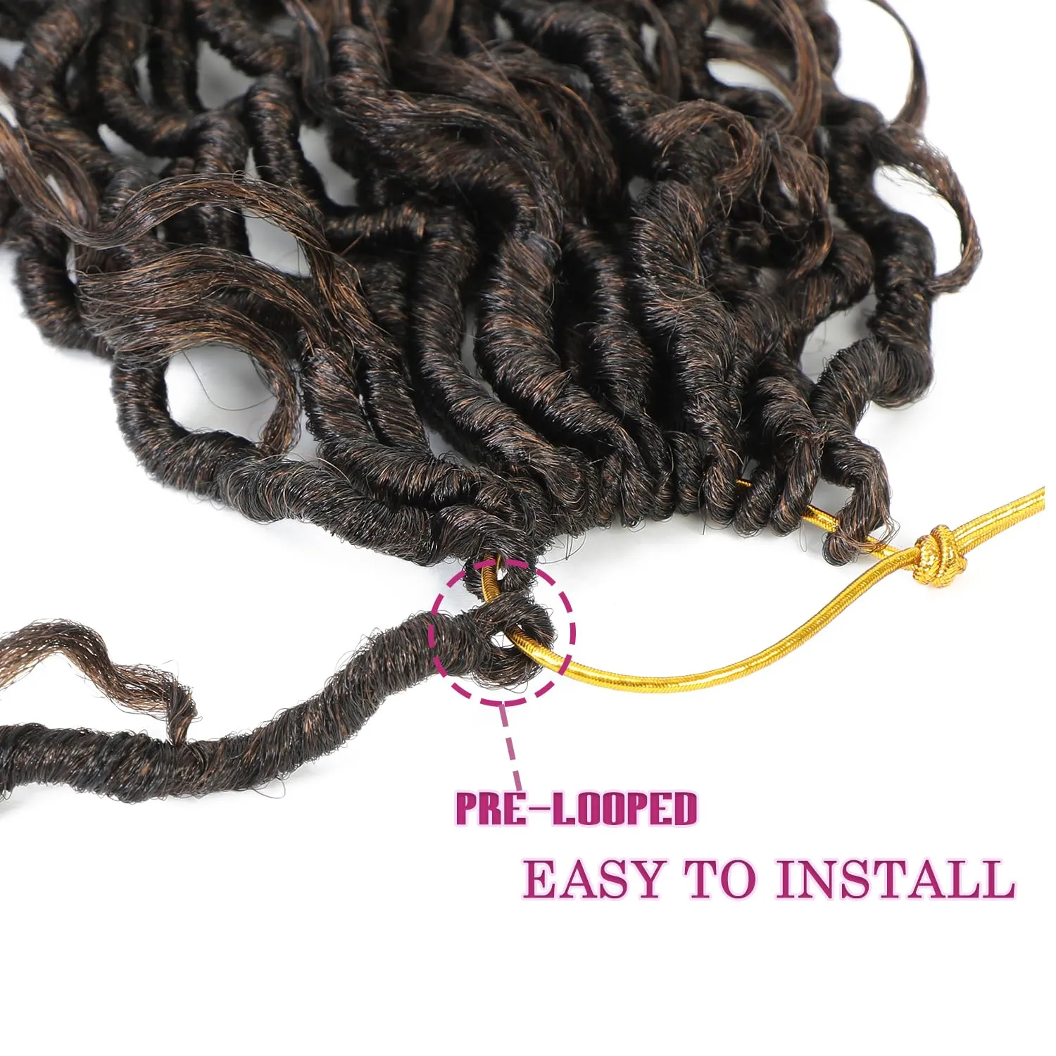 8 Packs Goddess Faux Locs Crochet Hair for Black Women, Long Goddess Locs Crochet Hair, Boho Style Locs, River Hair with Curly Ends (22Inch, T30#, 8Packs)