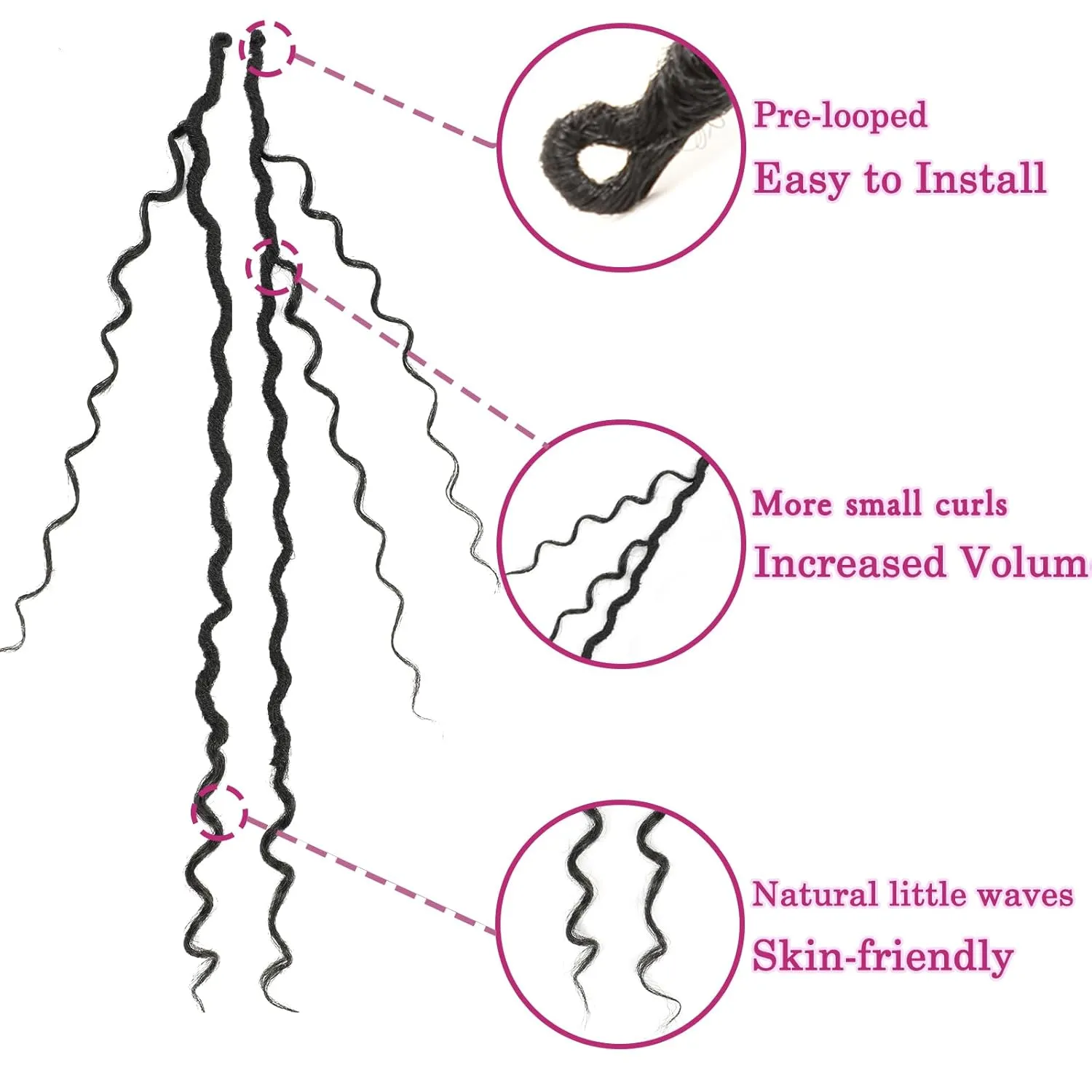 8 Packs Goddess Faux Locs Crochet Hair for Black Women, Long Goddess Locs Crochet Hair, Boho Style Locs, River Hair with Curly Ends (22Inch, T30#, 8Packs)