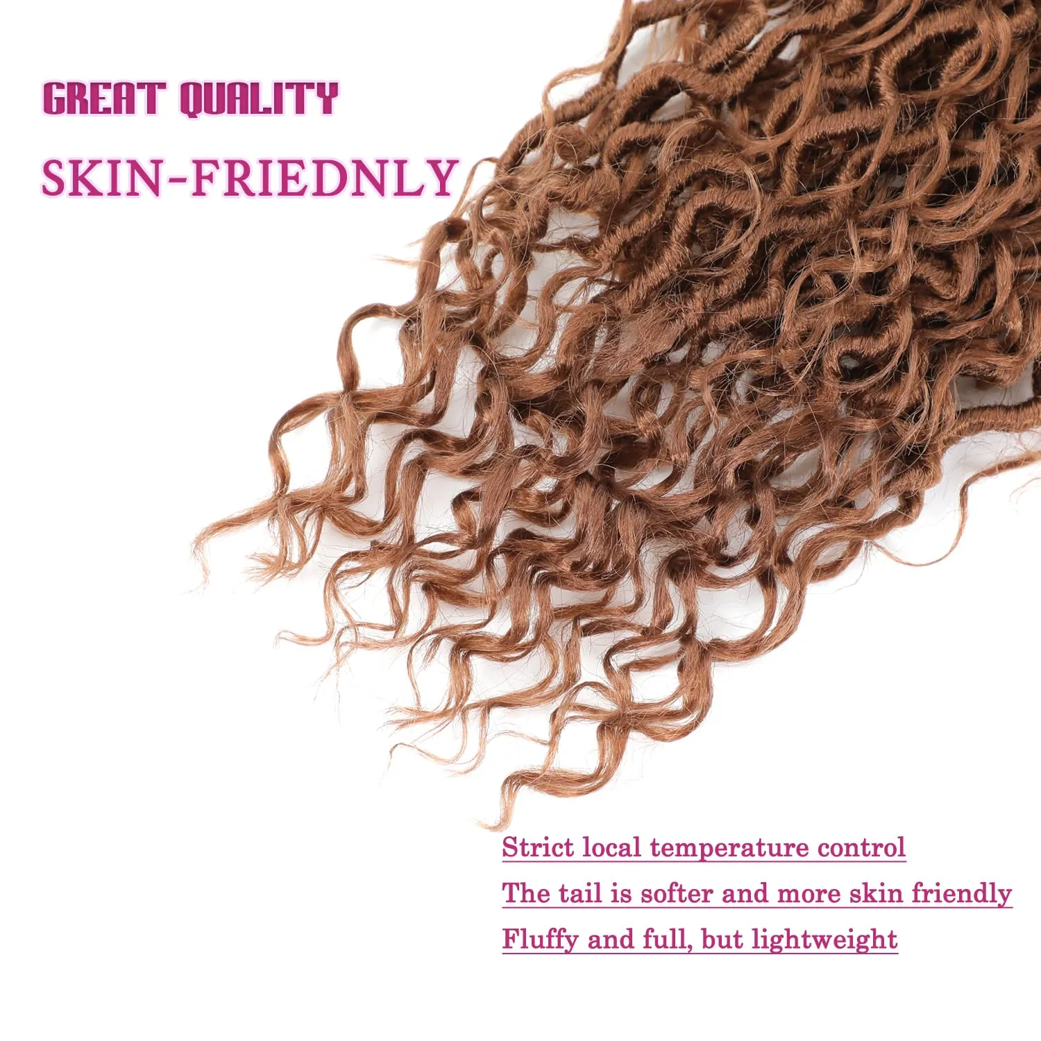8 Packs Goddess Faux Locs Crochet Hair for Black Women, Long Goddess Locs Crochet Hair, Boho Style Locs, River Locs with Curly Ends (22Inch, 30#, 8Packs)