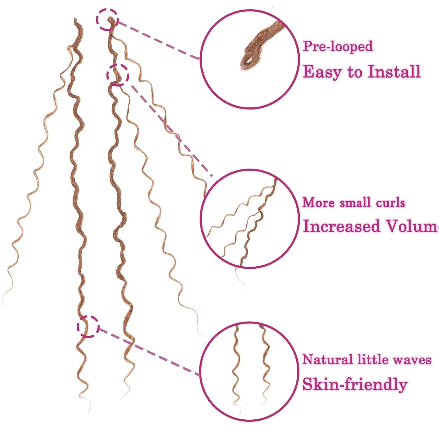 8 Packs Goddess Faux Locs Crochet Hair for Black Women, Long Goddess Locs Crochet Hair, Boho Style Locs, River Locs with Curly Ends (22Inch, 30#, 8Packs)