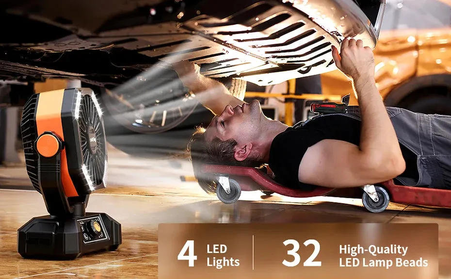 8 Speed Camp Fan with Lights
