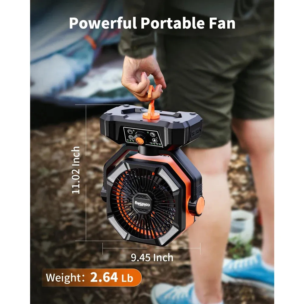 8 Speed Camp Fan with Lights