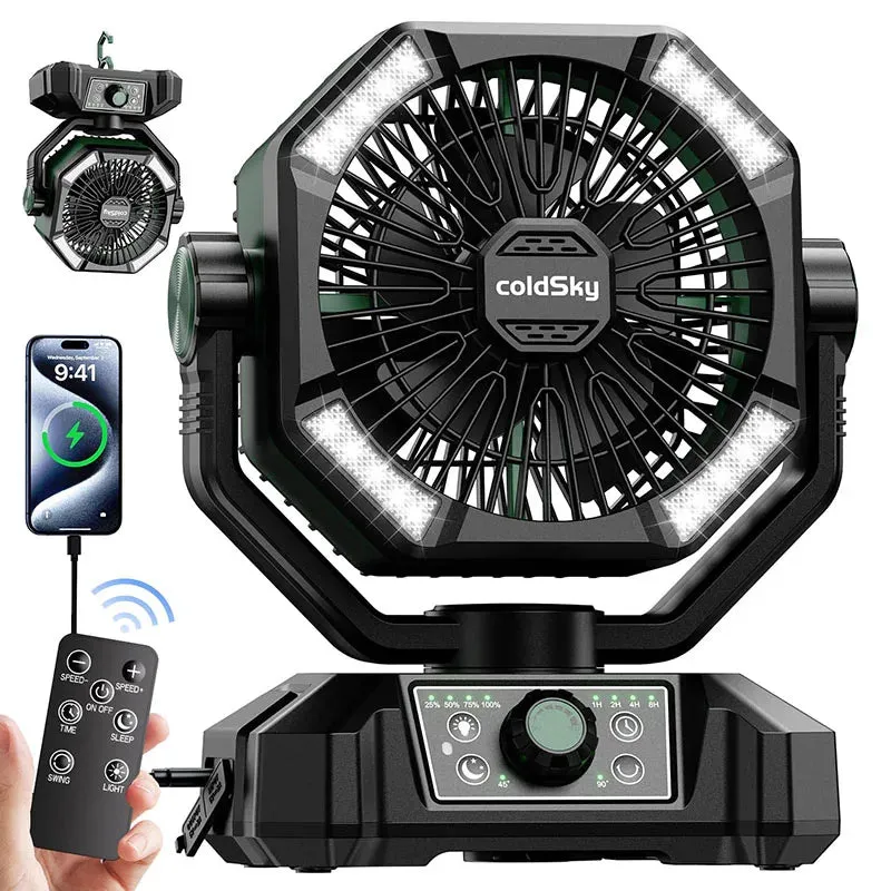 8 Speed Camp Fan with Lights