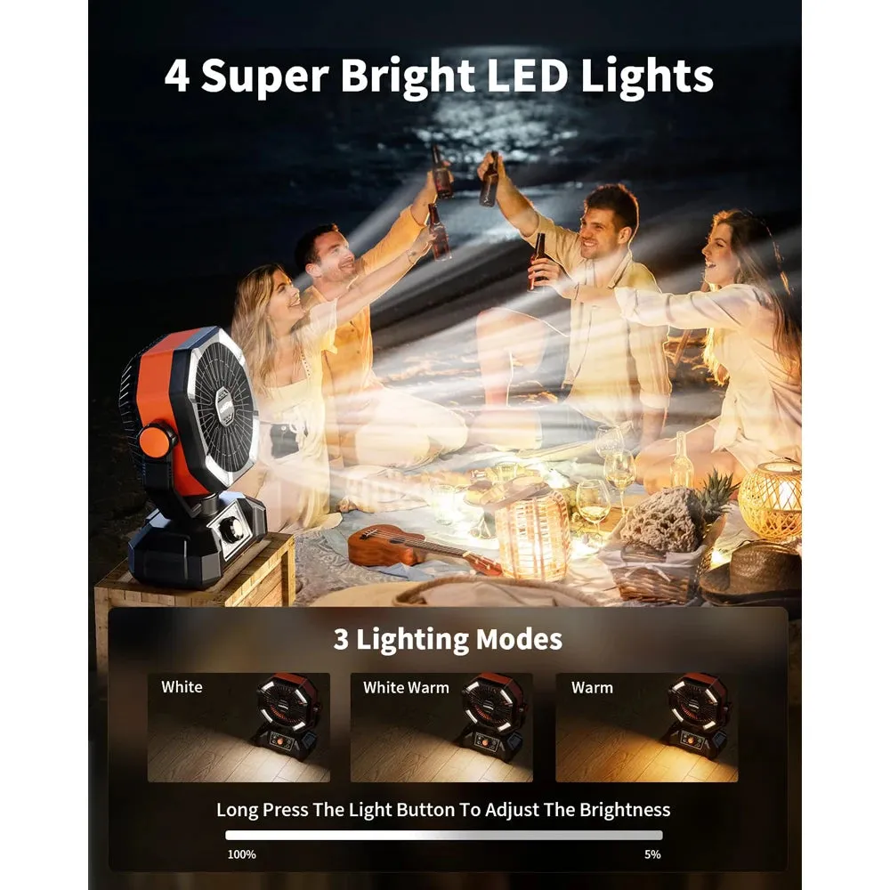 8 Speed Camp Fan with Lights