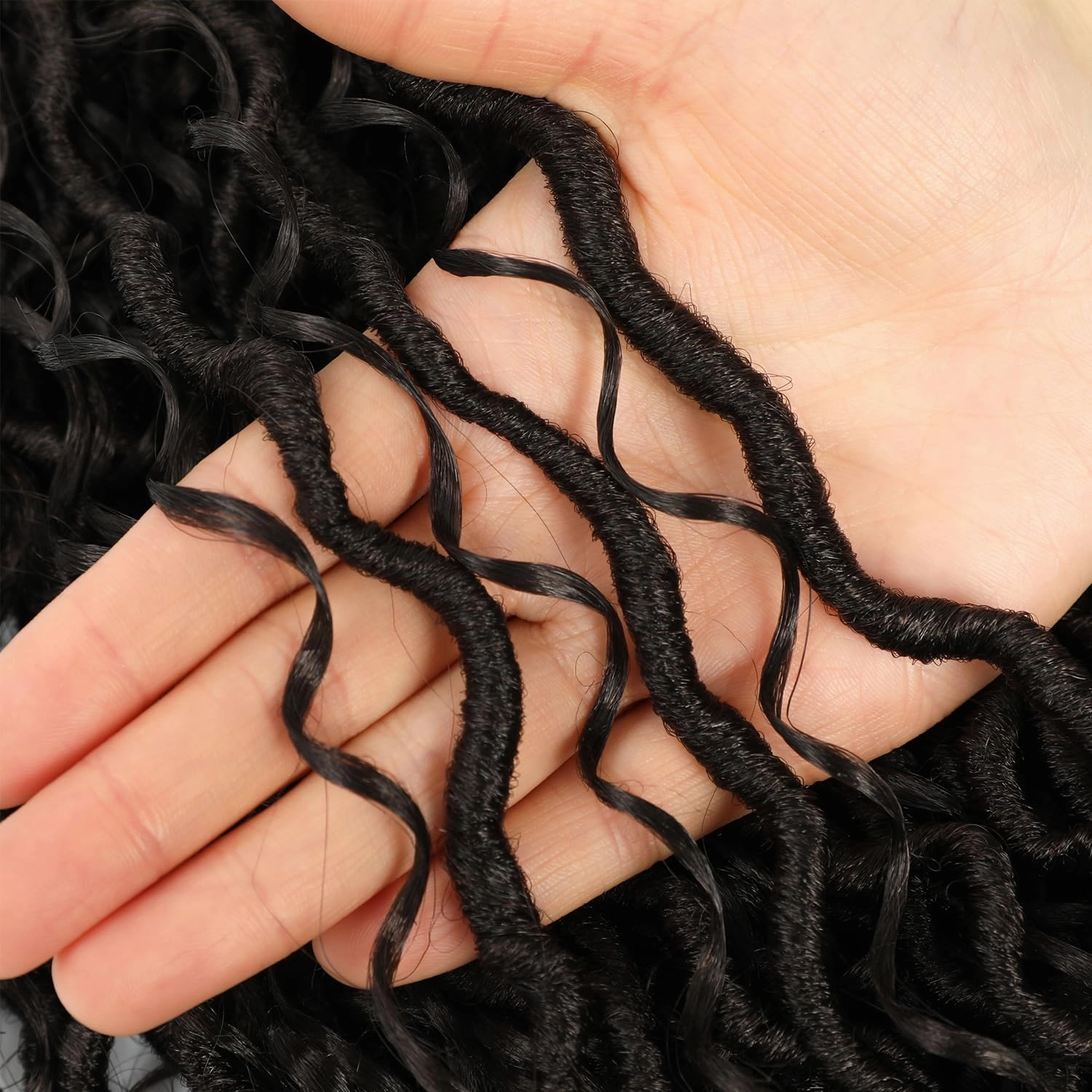 8 Packs Curly Faux Locs Crochet Hair 22 Inch Goddess Locs Crochet Hair Hippie Locs Synthetic Braids Hair Extensions (22 Inch, 8Packs, 4#)