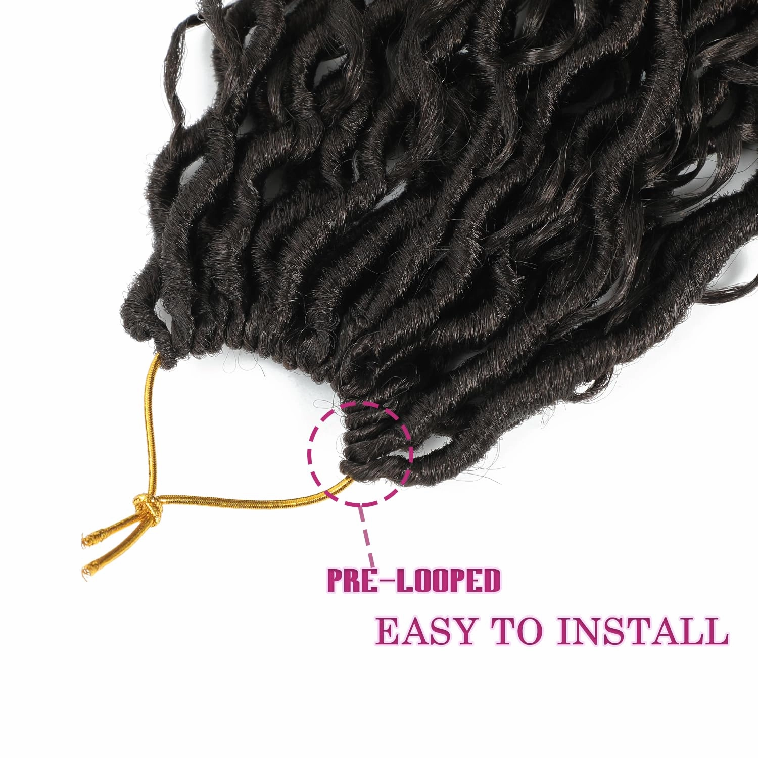 8 Packs Curly Faux Locs Crochet Hair 22 Inch Goddess Locs Crochet Hair Hippie Locs Synthetic Braids Hair Extensions (22 Inch, 8Packs, 4#)