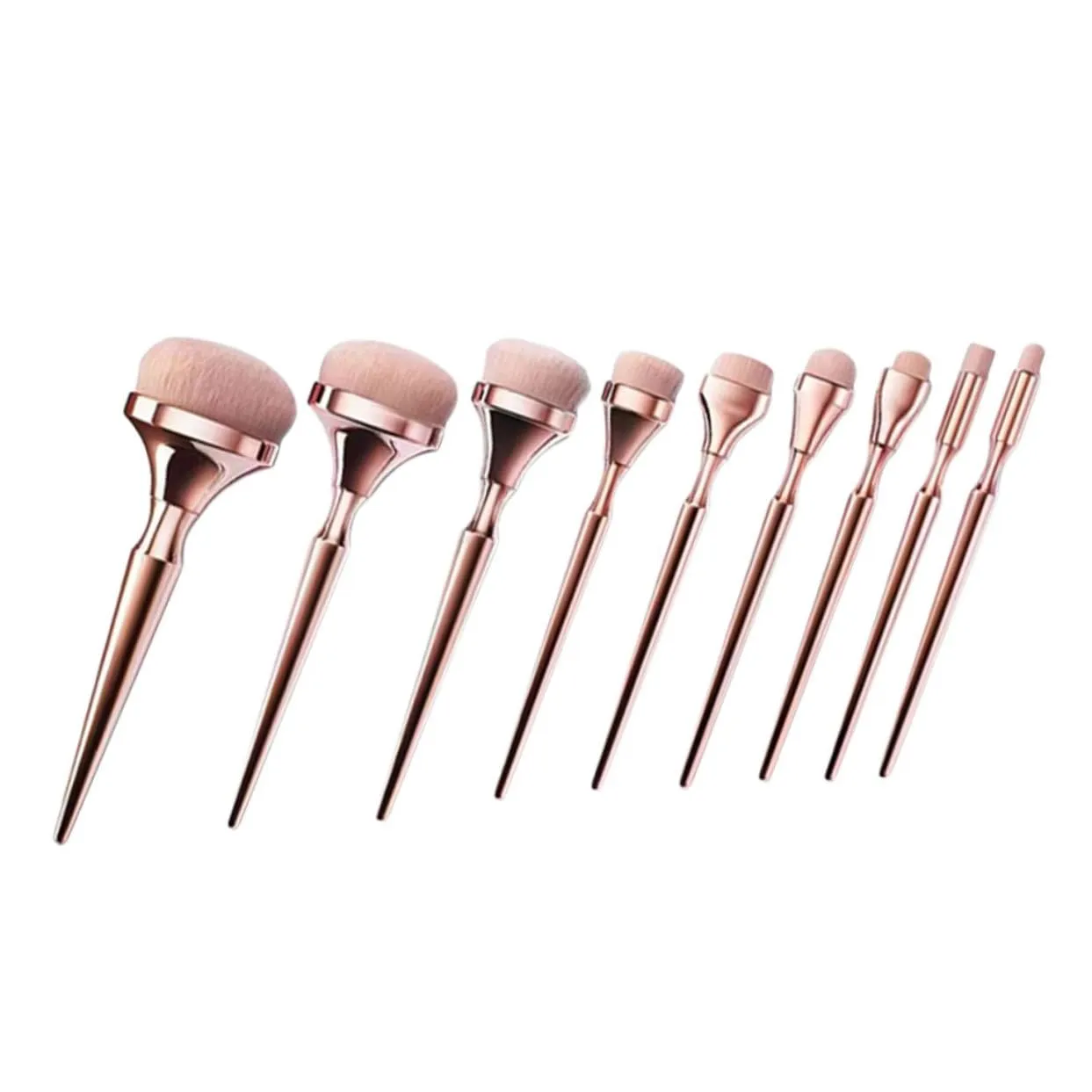 9pcs Durable Makeup Brush for Women Stylish Blusher Lightweight Portable Beauty Accessories with Comfortable Bristles for Finish