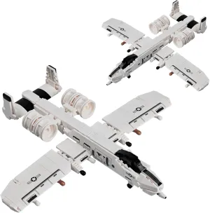 A-10 Attack Plane Building Kit - 598-Piece Model Plane with Functional Missiles & Rolling Landing Gear | Realistic Military Aircraft STEM Toy for Adults & Kids Ages 6 