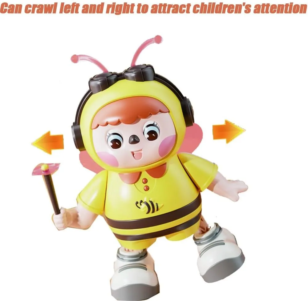 Abejita Bailarina Juguete, Abejita Bailarina Con Luces, Lovely Body Twist Bee Dynamic Musical Toy with Cool Lights with Wings Body Legs Eyes Can Move Sideways(Blue,B Set)