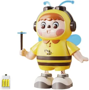 Abejita Bailarina Juguete, Abejita Bailarina Con Luces, Lovely Body Twist Bee Dynamic Musical Toy with Cool Lights with Wings Body Legs Eyes Can Move Sideways(Blue,B Set)